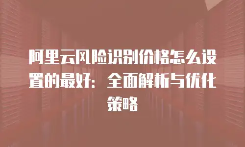 阿里云风险识别价格怎么设置的最好：全面解析与优化策略