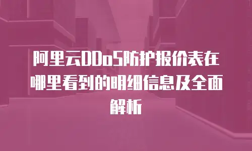 阿里云DDoS防护报价表在哪里看到的明细信息及全面解析