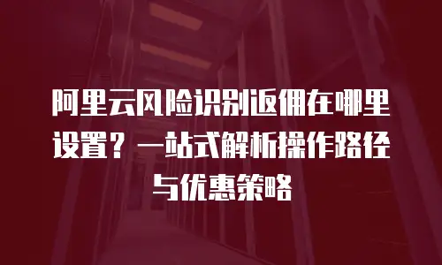 阿里云风险识别返佣在哪里设置？一站式解析操作路径与优惠策略