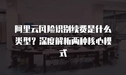 阿里云风险识别续费是什么类型？深度解析两种核心模式