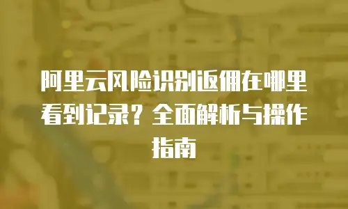 阿里云风险识别返佣在哪里看到记录？全面解析与操作指南