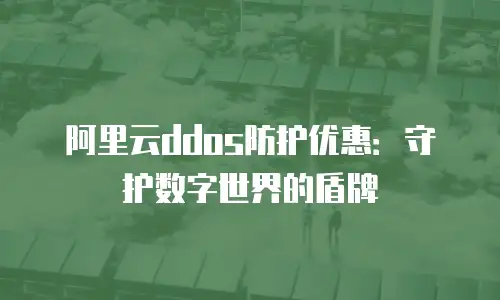 阿里云ddos防护优惠：守护数字世界的盾牌