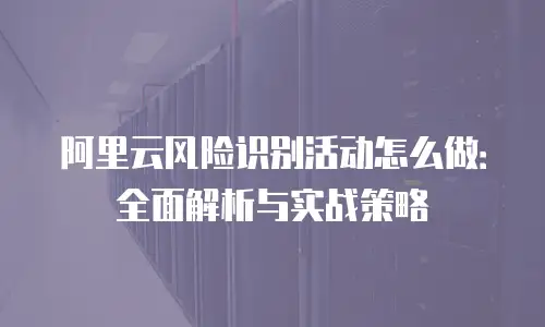 阿里云风险识别活动怎么做：全面解析与实战策略