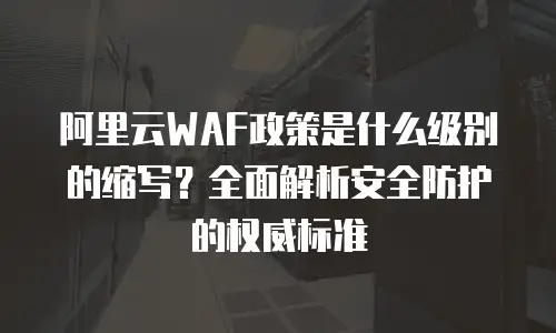 阿里云WAF政策是什么级别的缩写？全面解析安全防护的权威标准
