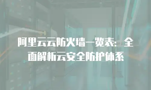阿里云云防火墙一览表：全面解析云安全防护体系