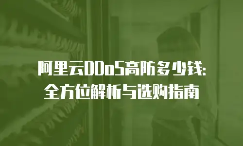 阿里云DDoS高防多少钱：全方位解析与选购指南
