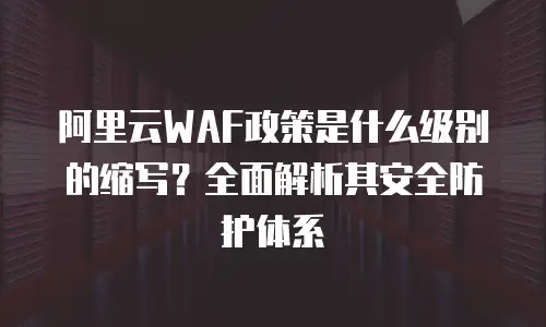 阿里云WAF政策是什么级别的缩写？全面解析其安全防护体系