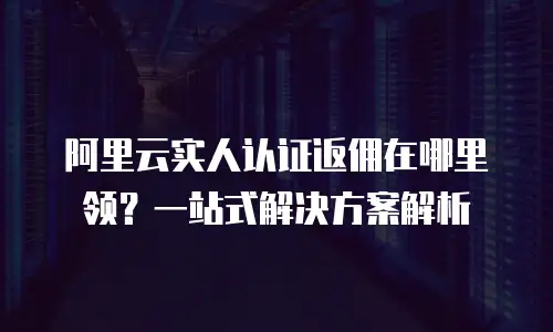 阿里云实人认证返佣在哪里领？一站式解决方案解析