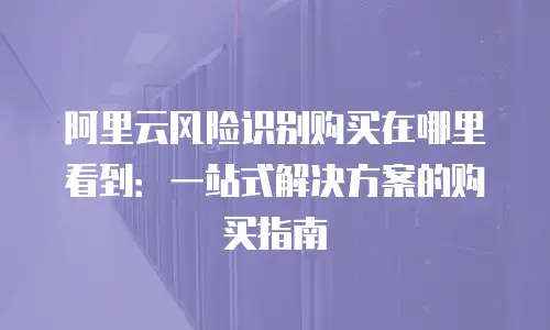 阿里云风险识别购买在哪里看到：一站式解决方案的购买指南