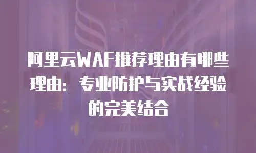 阿里云WAF推荐理由有哪些理由：专业防护与实战经验的完美结合