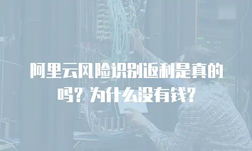 阿里云风险识别返利是真的吗？为什么没有钱？