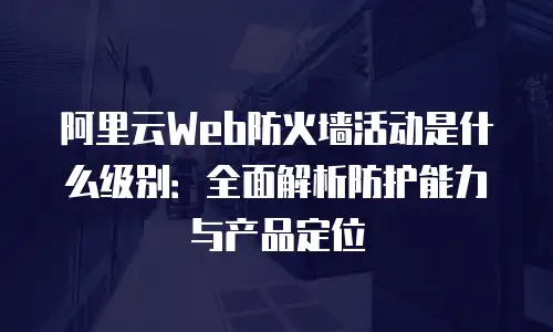 阿里云Web防火墙活动是什么级别：全面解析防护能力与产品定位