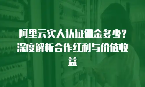 阿里云实人认证佣金多少？深度解析合作红利与价值收益