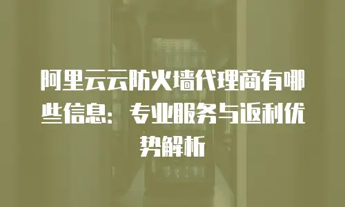 阿里云云防火墙代理商有哪些信息：专业服务与返利优势解析