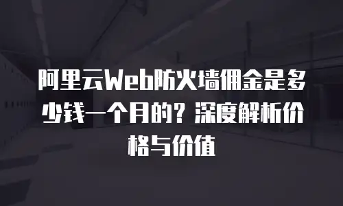 阿里云Web防火墙佣金是多少钱一个月的？深度解析价格与价值