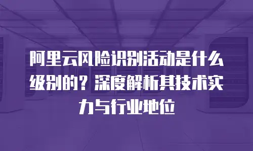 阿里云风险识别活动是什么级别的？深度解析其技术实力与行业地位