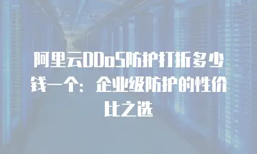 阿里云DDoS防护打折多少钱一个：企业级防护的性价比之选