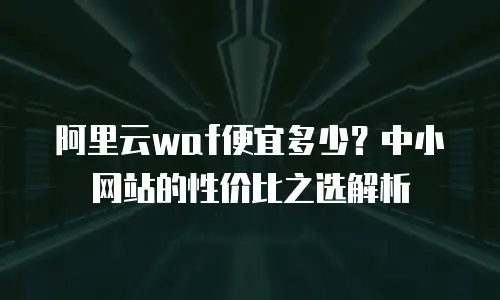 阿里云waf便宜多少？中小网站的性价比之选解析