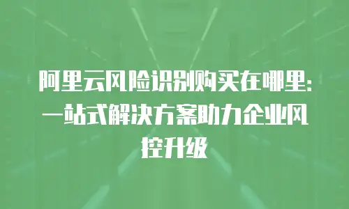 阿里云风险识别购买在哪里：一站式解决方案助力企业风控升级
