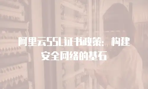 阿里云SSL证书政策：构建安全网络的基石