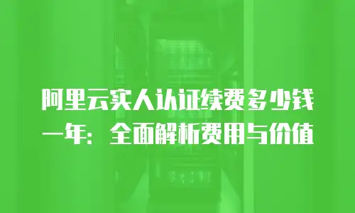 阿里云实人认证续费多少钱一年：全面解析费用与价值