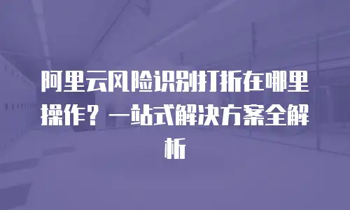 阿里云风险识别打折在哪里操作？一站式解决方案全解析