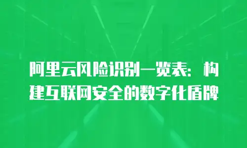 阿里云风险识别一览表：构建互联网安全的数字化盾牌