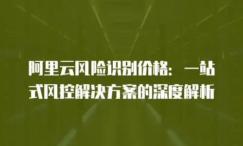 阿里云风险识别价格：一站式风控解决方案的深度解析