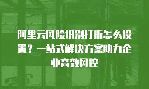 阿里云风险识别打折怎么设置？一站式解决方案助力企业高效风控