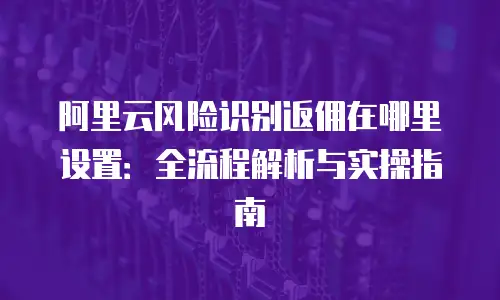 阿里云风险识别返佣在哪里设置：全流程解析与实操指南