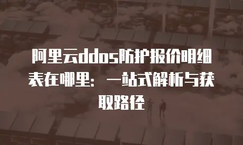 阿里云ddos防护报价明细表在哪里：一站式解析与获取路径