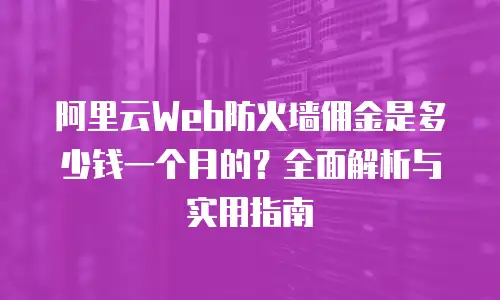 阿里云Web防火墙佣金是多少钱一个月的？全面解析与实用指南