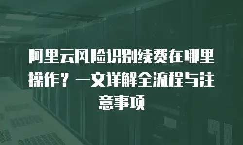 阿里云风险识别续费在哪里操作？一文详解全流程与注意事项