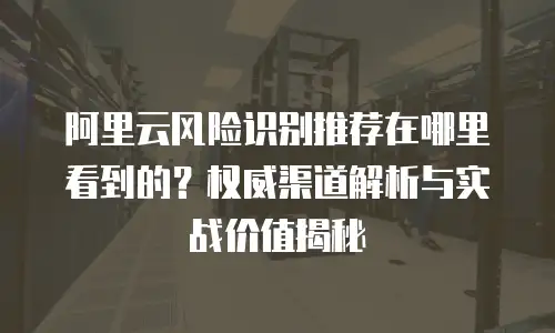 阿里云风险识别推荐在哪里看到的？权威渠道解析与实战价值揭秘