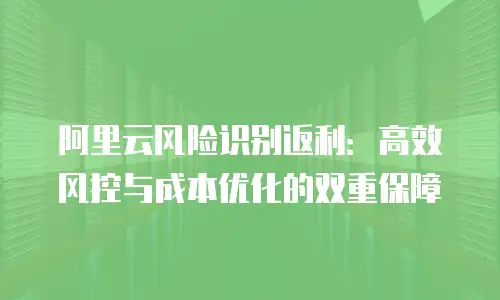 阿里云风险识别返利：高效风控与成本优化的双重保障
