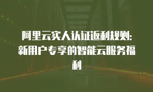 阿里云实人认证返利规则：新用户专享的智能云服务福利
