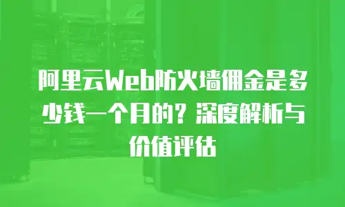 阿里云Web防火墙佣金是多少钱一个月的？深度解析与价值评估