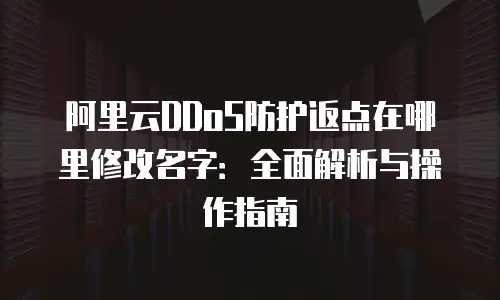 阿里云DDoS防护返点在哪里修改名字：全面解析与操作指南