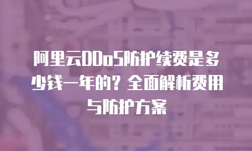 阿里云DDoS防护续费是多少钱一年的？全面解析费用与防护方案