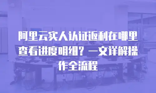 阿里云实人认证返利在哪里查看进度明细？一文详解操作全流程