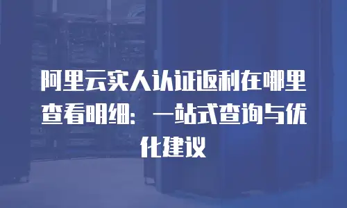 阿里云实人认证返利在哪里查看明细：一站式查询与优化建议