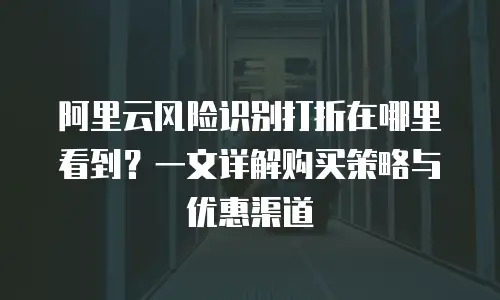 阿里云风险识别打折在哪里看到？一文详解购买策略与优惠渠道
