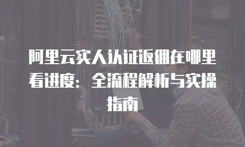 阿里云实人认证返佣在哪里看进度：全流程解析与实操指南