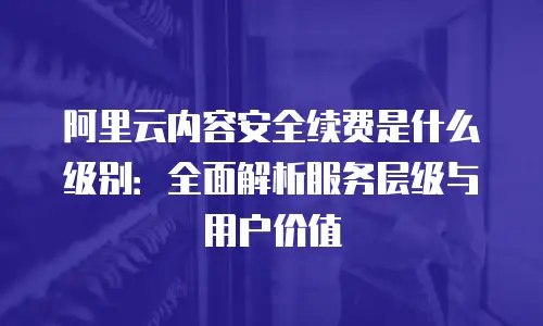 阿里云内容安全续费是什么级别：全面解析服务层级与用户价值