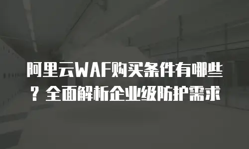 阿里云WAF购买条件有哪些？全面解析企业级防护需求