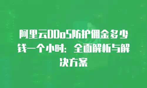 阿里云DDoS防护佣金多少钱一个小时：全面解析与解决方案
