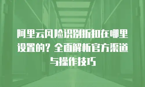 阿里云风险识别折扣在哪里设置的？全面解析官方渠道与操作技巧