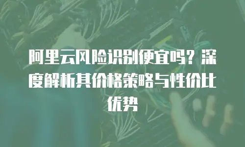 阿里云风险识别便宜吗？深度解析其价格策略与性价比优势