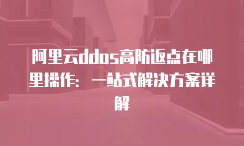 阿里云ddos高防返点在哪里操作：一站式解决方案详解
