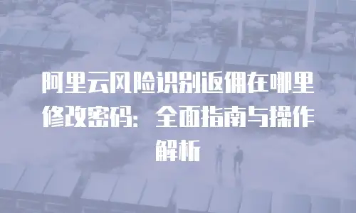 阿里云风险识别返佣在哪里修改密码：全面指南与操作解析